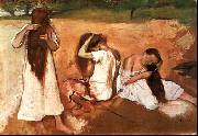 Three Women Combing their Hair